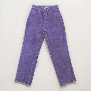 PacSun Corduroy Purple High Rise Straight Button Fly Raw Hem Pant Sz 26